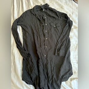 Forever 21 Black Button Down Blouse Medium